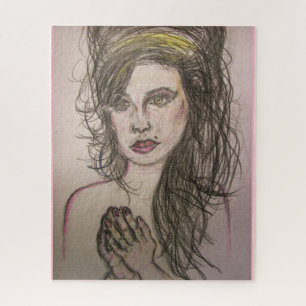 girl with beehive hair praying jigsaw puzzle