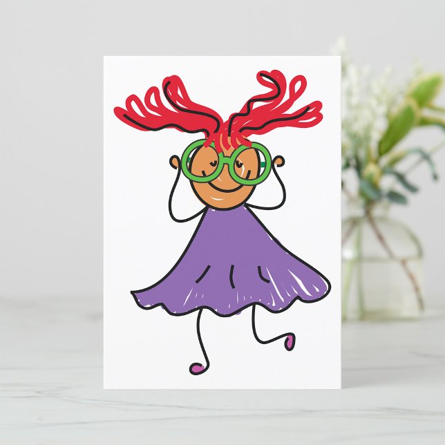 Girl With Big Glasses Purple Dress Invitation (Creator Uploaded)