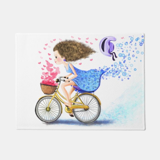 Girl with Bike Doormat (Front)