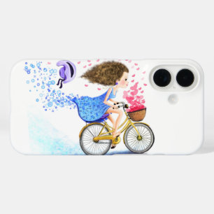 Girl with Bike iPhone Case