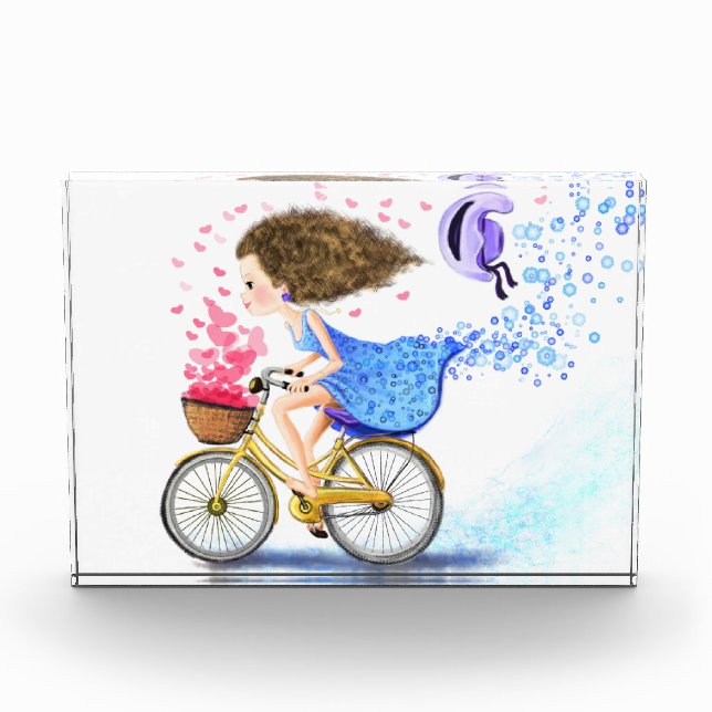 Girl with Bike Photo Block (Front)