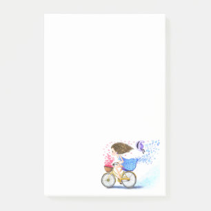 Girl with Bike Post-it® Notes