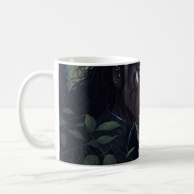 Girl with black panther coffee mug (Left)