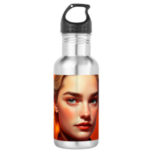 Girl with blue eyes 532 ml water bottle