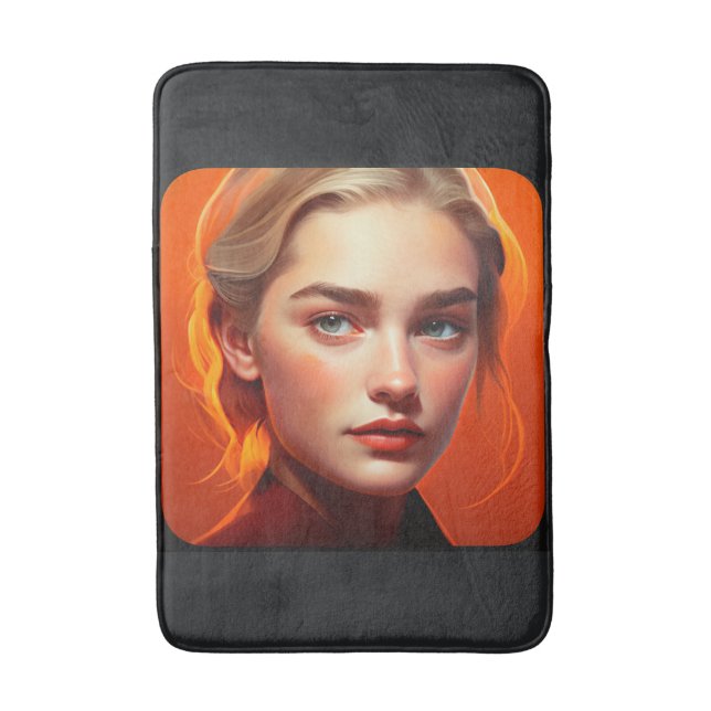 Girl with blue eyes bath mat (Front Vertical)