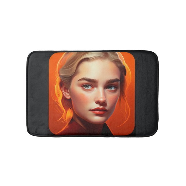 Girl with blue eyes bath mat (Front)