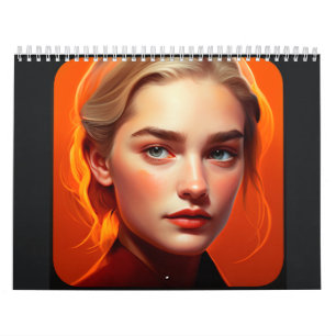 Girl with blue eyes calendar