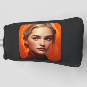Girl with blue eyes golf head cover