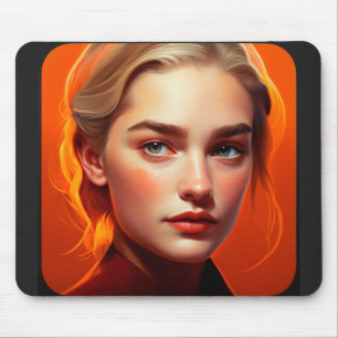 Girl with blue eyes mouse mat