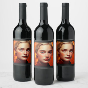 Girl with blue eyes wine label