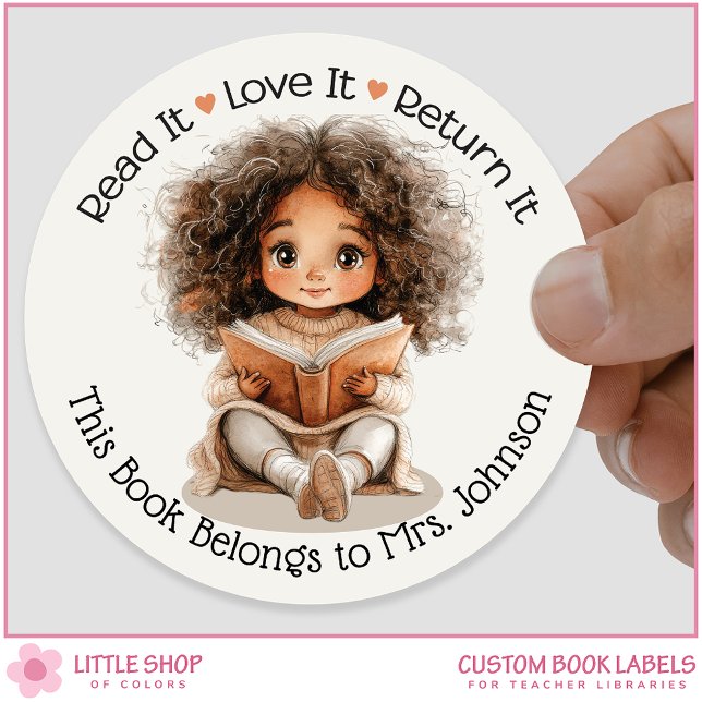 Girl with Book Teacher Classroom Library Labels (Creator Uploaded)