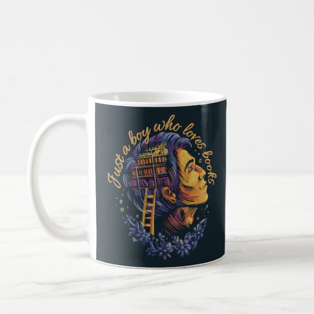 GIRL WITH BOOKS HOBBY JUST A GIRL WHO LOVES BOOKS  COFFEE MUG (Left)