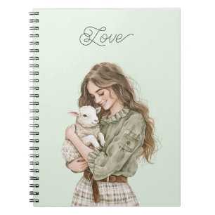 Girl with Brown Lamb Notebook