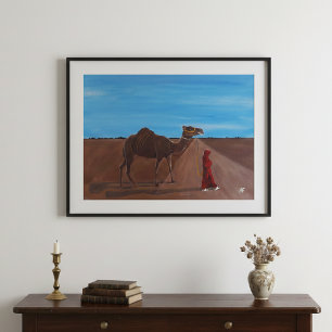 Girl with Camel Painting by Alfred Fox Canvas Print