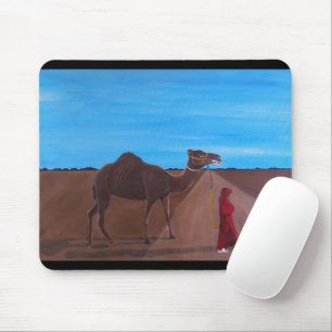 Girl with Camel Painting by Alfred Fox Mouse Mat