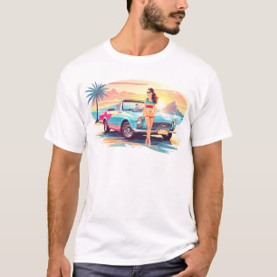 Girl with car and dream nature T-Shirt