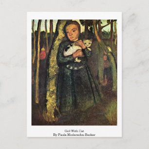 Girl With Cat By Paula Modersohn-Becker Postcard