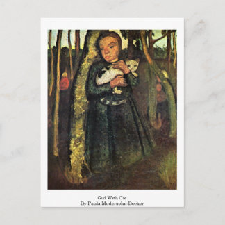 Girl With Cat By Paula Modersohn-Becker Postcard