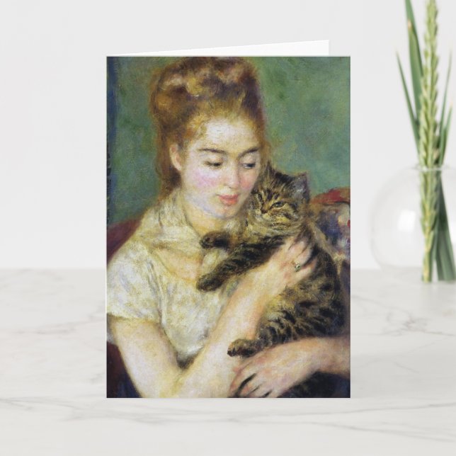 Girl with Cat by Renoir Card (Front)