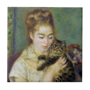Girl with Cat by Renoir Tile