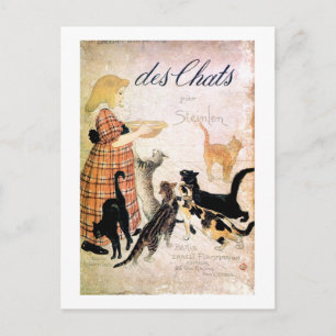 Girl with Cats, Alexandre Steinlen Postcard
