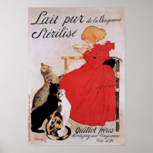 Girl with Cats, Alexandre Steinlen Poster
