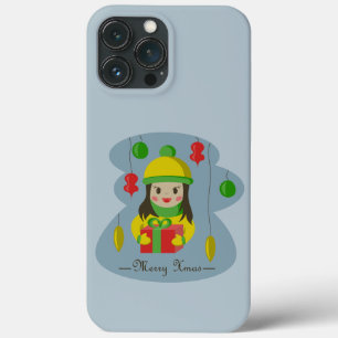 Girl with Christmas gift box  iPhone 13 Pro Max Case