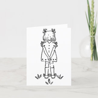 Girl with Clasped Hands  Thank You Card