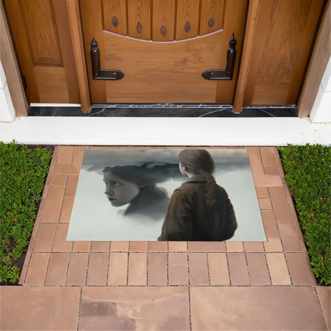 Girl with clouds doormat (Outdoor)