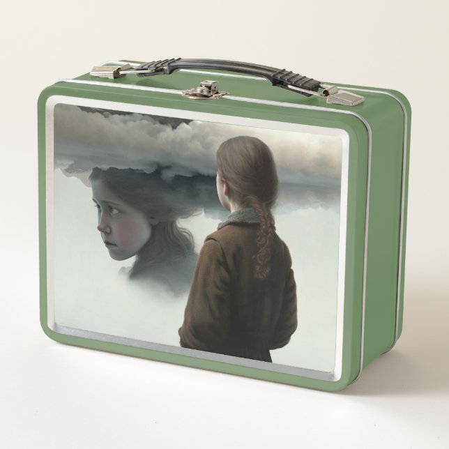 Girl with Clouds Metal Lunch Box (Front)