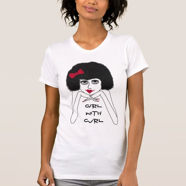 Girl With Curl Women's Tshirt (Front)