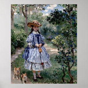 Girl with Dogs Poster