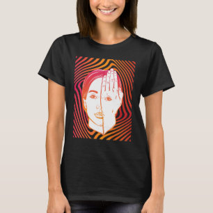 Girl With Eye On Hand Psychedelic Hypnotic Backgro T-Shirt