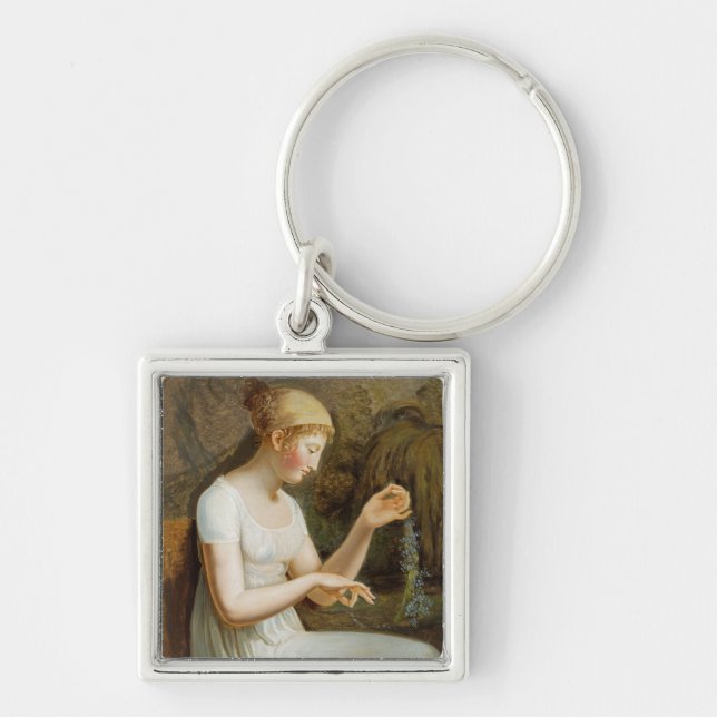 Girl with Flowers Key Ring (Front)