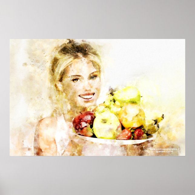Girl with fruits poster (Front)