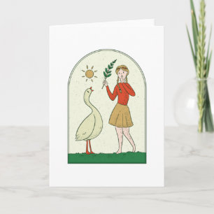 Girl With Goose Card