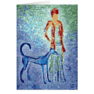 Girl with greyhound artwork