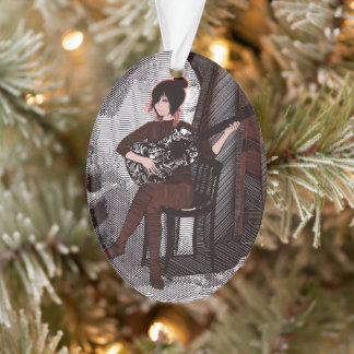 Girl with guitar ornament