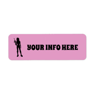 Girl with gun Return Address Labels