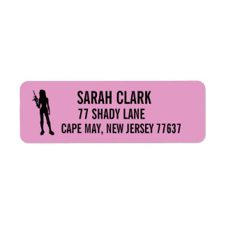 Girl with gun Return Address Labels