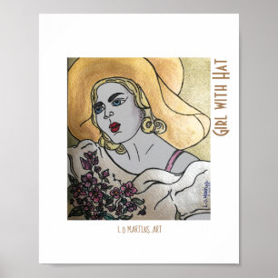 Girl with Hat print and poster