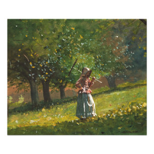 Girl with Hay Rake Photo Print