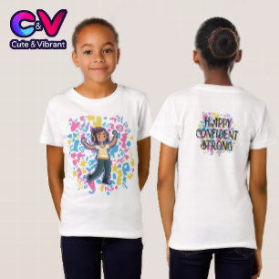 Girl with headphones flexing confident and relax T-Shirt