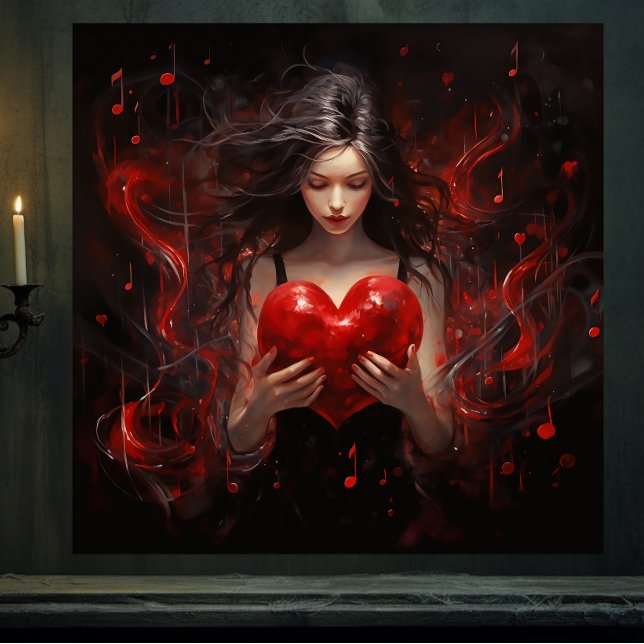 Girl with Heart Poster (For Illustration Purposes Only.
Actual Size May Vary.)