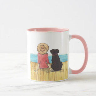 Girl with her dog mug