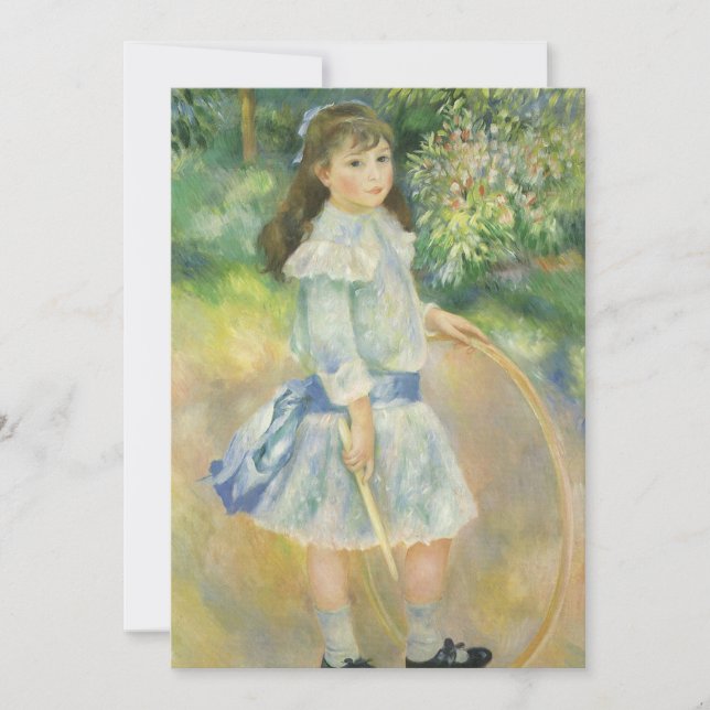 Girl with Hoop by Pierre Renoir, Birthday Party Invitation (Front)