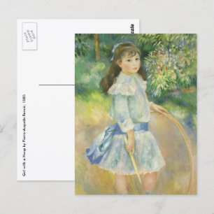 Girl with Hoop by Pierre Renoir, Vintage Fine Art Postcard