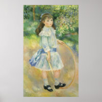 Girl with Hoop by Pierre Renoir, Vintage Fine Art