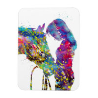 Girl With Horse Colourful