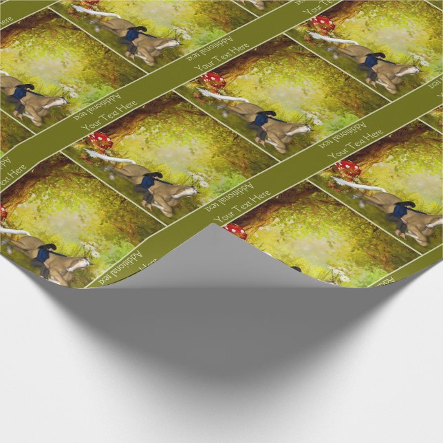 Girl With Horse Fantasy Art Personalised Wrapping Paper (Corner)
